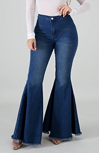 Bell Bottom Jeans for Women High Waisted Skinny Ripped Destroyed Flare Classic Denim Pants Fashion3