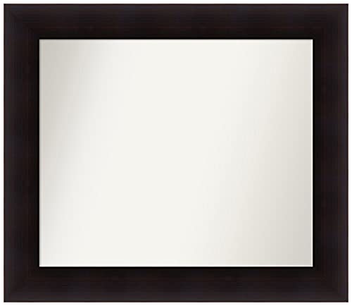 Amanti Art Brown Wall & Bathroom Mirror for Over Sink, 26x30 Small Mirror