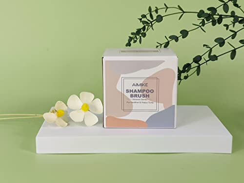 Foto von AIMIKE Silikon Kopfhaut Massagebürste Shampoo Bürste, Umweltfreundliche Kopfmassage Bürste für Peeling und Stimuliert das HaarWachstum, Kopfmassage Shampoo Haarbürste [Nass&Trocken],Grün
