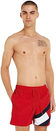 Tommy Hilfiger Bañador para Hombre Sf Medium Drawstring Pernera Larga, Rojo (Primary Red), L