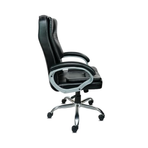 Image of activa Space High-Back Executive Office Chair| 3-Year Warranty| Adjustable Ergonomic Design, PU Leather (Black)