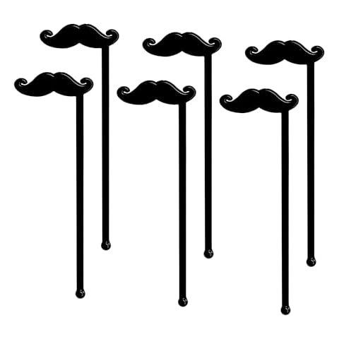 Coffee and Cocktail Stirrers, Reusable Plastic Drink Stirrer Sticks, 24 Swizzle Sticks, Use as Cocktail Garnish or Cocktail Mixers, Birthday Party, and Funny Party Decorations and Bar Supplies, 6 inch Cover