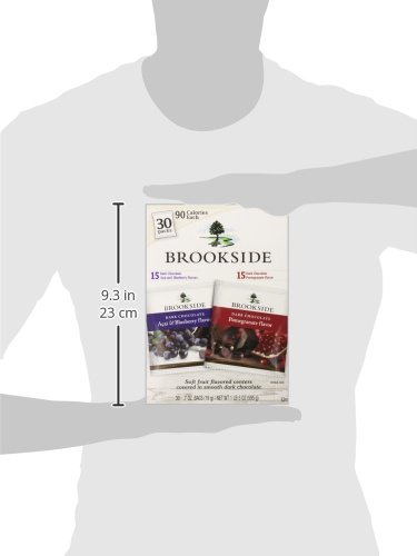 BROOKSIDE Dark Chocolate Candy Two Flavor Snack Pack, Pomegranate Flavor and Acai & Blueberry Flavors, 0.7 Ounce Package (30 Count) - Thumbnail 5
