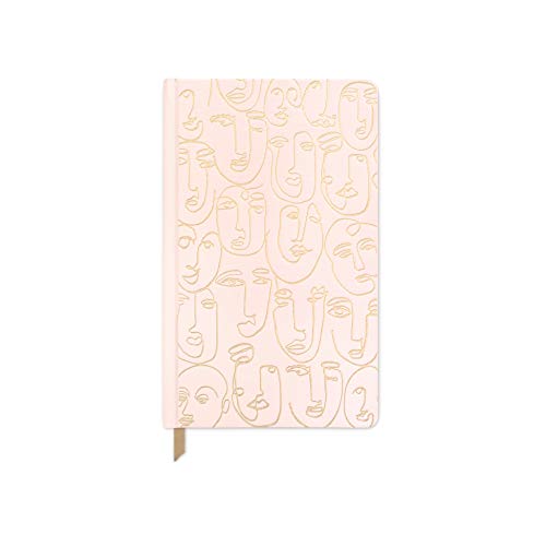 DesignWorks Ink Cloth Hardcover Journal (5.125 x 8.25), Blush - Faces, 5.125" x 8.25"