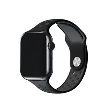 Pulseira NK furadinha respirável de silicone compatível para apple watch ultra series 1/2/3/4/5/6/7/8/9 cor Preto/cinza compatível com Tamanhos: 42mm, 44mm, 45mm e 49mm