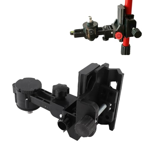 Adaptateur de Niveau de Support de Réglage Fin, Support Réglable à 360°, Base Pivotante en Forme de L avec Clip Mural au Plafond, Adaptateur de Poteau Télescopique pour