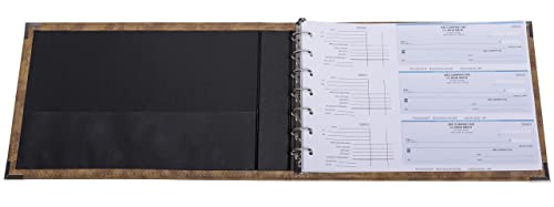 Premium 3-Up Business Checkbook Binder, Big And Small Business Supplies For Check Paper, Tan Camo #TOP4