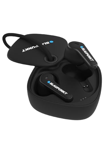 Image of Blaupunkt BTW250 Moksha ANC -30dB True Wireless in Earbuds with Mic I Flip Top Rotatory Design I 40H Playtime I TurboVolt Fast Charging I Crispr Enc Tech I 80Ms Low Latency (Black)