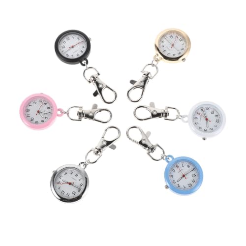 Reloj de bolsillo de enfermera de acero inoxidable con esfera grande de cuarzo legible