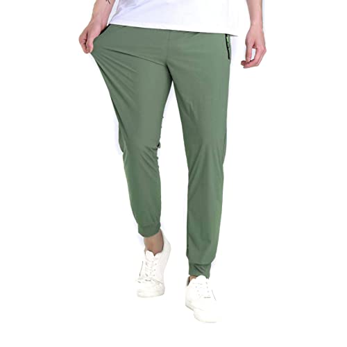 Granfee Mens Casual Hiking Pants Joggers Quick Dry Sweatpants Gym Workout Running Sports Pants Zipper Pockets(2021Army Green-Xxl) #TOP2