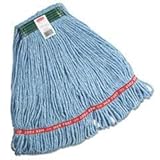 Rubbermaid Commercial Products Swinger Loop Wet Mop, 1-Inch Green Headband, Medium, Heavy Duty Industrial Wet Mop For Floor Cleaning Office/School/Stadium/Lobby/Restaurant, Pack of 6