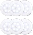 STAR-SPANGLED 6 Pack 2.8” Motion Sensor Lights Indoor AAA Battery Operated, Stick on LED Puck Light for Stairs, Under Cabinet, Closet, Cool White
