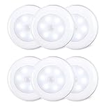 STAR-SPANGLED 6 Pack 2.8” Motion Sensor Lights Indoor AAA Battery Operated, Stick on LED Puck Light for Stairs, Under Cabinet, Closet, Cool White
