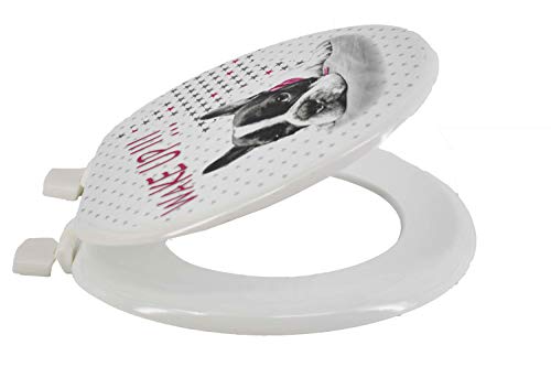 Uniware BT3702 Uniware Toilet Seat with Printing, 17" (Assorted)