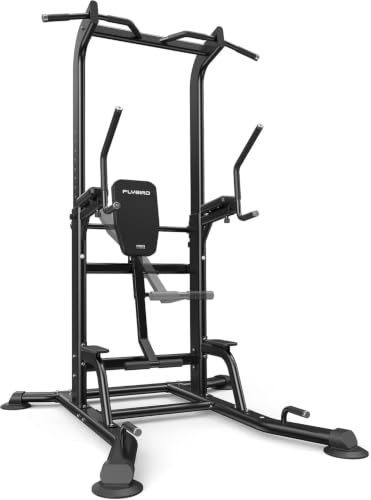 Image of FLYBIRD 800LBS Heavy Duty Power Tower Dip Station, Adjustable Height Pull Up Stand with Crunch Leg Raise, Multifunction Strength Training Equipment for Home Gym Back Workout
