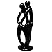 Global Crafts - Hand Carved Soapstone Family Sculpture - 10-Inch Black Figurine, 2 Parents 2 Children