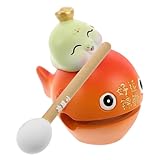 DIYEAH Fischförmiges Holz-Guiro Musikinstrument Kompaktes Schreibtischspielzeug für Erwachsene Kreatives Büro-dekor Einzigartiges Geschenk für Musikliebhaber und Entspannung