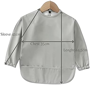 Blumie Baby Bibs with long sleeves, waterproof wipe clean cape for weaning, painting apron for infants and toddlers 6-36 months