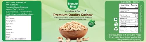 Image of MarwarBites Whole Cashews 500gm | Crunchy & Unsalted Whole Cashews | Kaju Dry Fruit Rich in Protein & Fiber | Freshly Packed in Reusable Jar | Healthy Vegan Snack