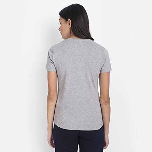Image of AM SWAN Cotton Lycra Smart Fit Half Solid V-Neck Tshirts