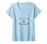 Photo Gallery donna chiamami capitano, barca pontoon sailor anchor sailing maglietta con collo a v Photo Gallery donna chiamami capitano, barca pontoon sailor anchor sailing maglietta con collo a v