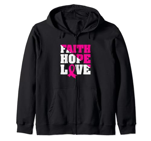 Faith Hope Love, cinta de concienciación sobre el cáncer de mama Sudadera con Capucha