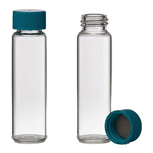 Fioles filetées transparentes de 20 ml avec bouchons en polypropylène et joints PTFE