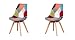 Lot de 2/4/6/8 chaises médiévales nordiques pour salle à manger, cuisine, salon, chambre à coucher, meubles de maison, chaises de bureau commerciales (patchwork en lin rouge)
