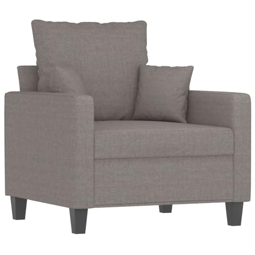 vidaXL Sofagarnitur 3-TLG., Sessel Couch mit Kissen, Sofa Wohnzimmersofa mit Armlehnen, Couchgarnitur Designsofa Sitzmöbel Polstermöbel, Taupe Stoff – Bild 5