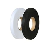 JCKHXG 200 Yards 1/2 Inch Iron On Stitch Witchery Hemming Tape. 2 Rolls Iron On Hem Tape, Hemming Tape for Clothes, Pants, Curtains,and Fabrics (Black+White)
