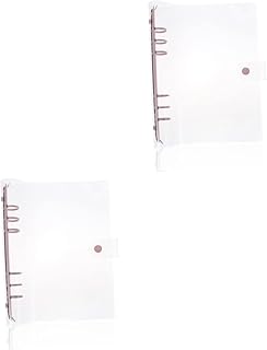 Ciieeo 2 Peças Fichário De Conta Em Pvc Com Fecho De Botão De Pressão Fichário De Talão De Cheques Planejador Recarregável Fichário De Talão De Cheques Mini Bloco De Notas A5 Cadernos