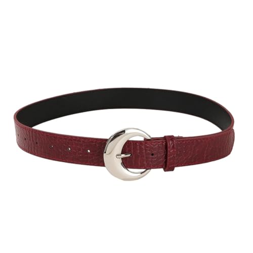 American Retro Solid Color Ethnic Style Women’s PU Alloy Belt for Fashionable Looks