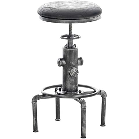CLP Taburete Lumos Tapizado En Simil Cuero Vintage I Silla Alta De Bar En Estilo Industrial & Regulable En Altura Cover