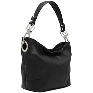 Hobo Shoulder Bag with Big Snap Hook Hardware