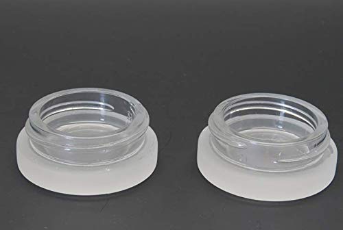 2PCS 5g/5ml/0.17oz Empty Upscale Frosted Glass Cream Jar Bottle Cosmetic Dispenser Refillable Container Pot Vial Holder Sample Storage with Eco Bamboo Lid For Eye Cream Lotion Ointments Lip Balm 1