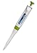 Heathrow Scientific HS120097 Pearl Adjustable Volume Micro Pipette, 0.1 to 2 ul Volume Range, Single Channel, White/Green