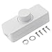 220-240V Inline Rotary Cord Switch Replacement, Inline ON/Off Light with Built-in Rotary ON/Off Knob Control Tool, Thumbwheel Actuator Switch(White)