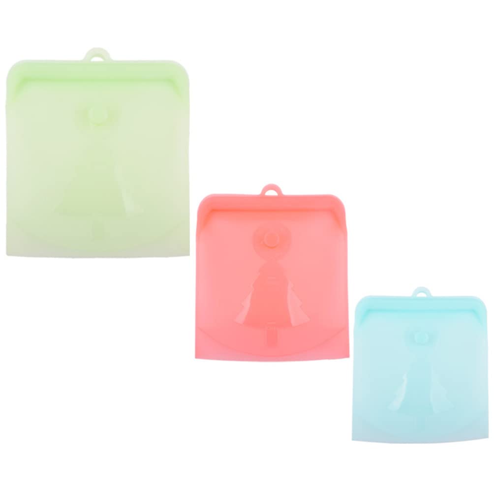 Alipis Sacchetti Per Congelatore Per Alimenti Riutilizzabili in Silicone Per Frutta E Verdura Sacchetti Salvafreschezza Casuali