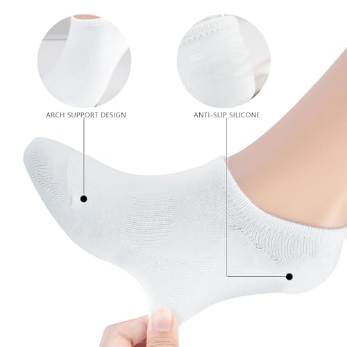 3/6 Pairs Cotton No Show Socks Womens Low Cut Ankle Athletic Socks Anti-Slid Casual Invisible Liner Sock4