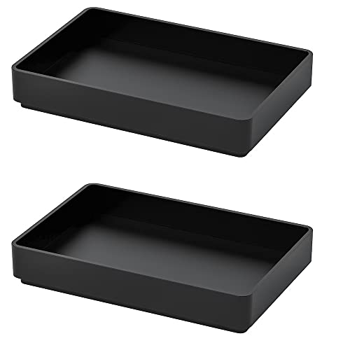 Image of IKEA TSSP Plastic Rectangular Tray (Black, 15 * 10 cm) (Pack of 2)