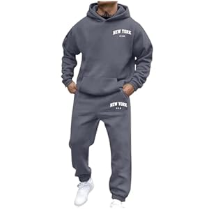 Nlaayong Survêtement Homme à Capuche Ensemble Jogging 2 Pièces Track Suit Sweat Hoodies et Pantalon Manches Longues Ample et Confortable Combinaison de Sport