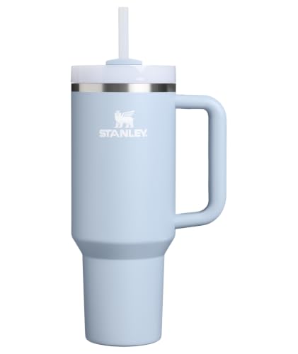 Image of STANLEY Quencher H2.0 Tumbler with Handle and Straw 40 oz | Flowstate 3-Position Lid | Cup Holder Compatible for Travel | Insulated Stainless Steel Cup | BPA-Free | Blue Dream Stone