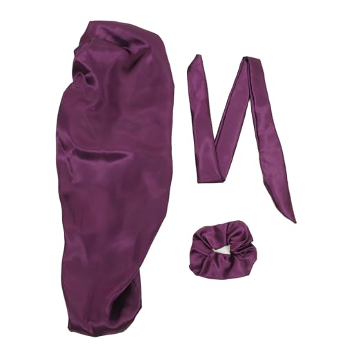 Bonnet nuit satin cheveux bouclés large élastique femme homme