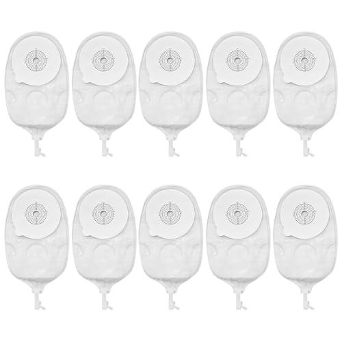 Ieron 10 Bolsas de urostomía de una Sola Pieza, Bolsas de estoma drenables antifugas para el Cuidado del estoma de ileostomía de colostomía, diseño antirreflujo