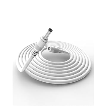 Cabo de extensão de 3 m para adaptador de energia do Echo Dot de 15 W Amazon Echo Dot (3.ª 4.ª Gen), Echo Show 5 (1.ª 2.ª Gen), Echo Dot 3.ª, Fire TV Cube e muito mais. Cabo de cobre 18 AWG, branco