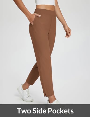 baleaf Womens Travel Pants Lightweight Stretch with Zipper Pockets Petite Ankle Dressy Golf Work Business Casual Slacks4