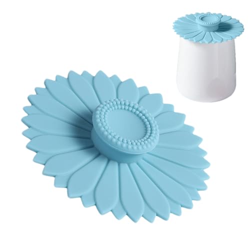 Silicone Cup Lids - Creative Coffee Cup Sleeves Reusable Sealing Lid for Drinks Flexible Lid Heat Resistant Soft Cover Dustproof Durable Design with a