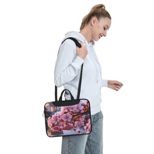 Bolso bandolera para laptop con diseño de flores de cerezo miniatura 7
