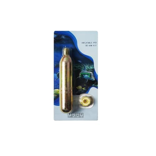 Kit de rearmado de CO2, tanque de cartucho cilíndrico para chaleco salvavidas inflable automático/manual, cinturón salvavidas PFD 33 gramos