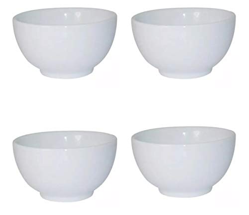 Kit Com 4 - Tijela Para Caldos Açaí - Cumbucas De Porcelana Branca - Tijela Chinesa